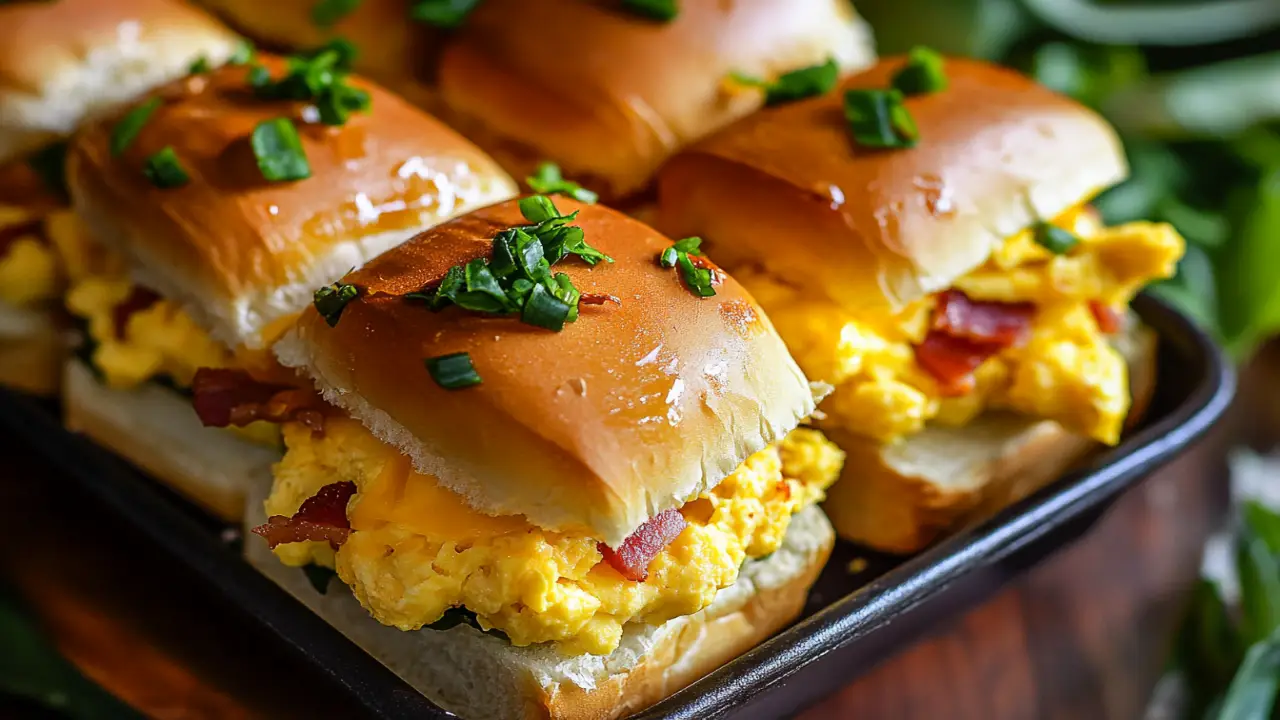 Hawaiian Roll Breakfast Sliders ready to serve