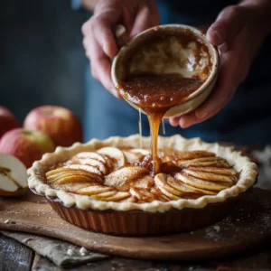 filling vegan apple pie with apples