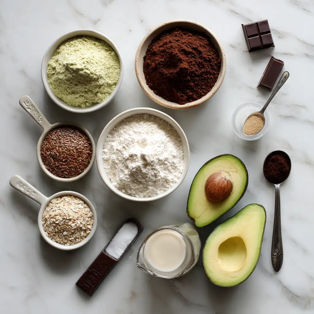 Vegan brownie ingredients on counter