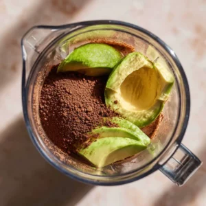 vegan chocolate mousse ingredients in blender