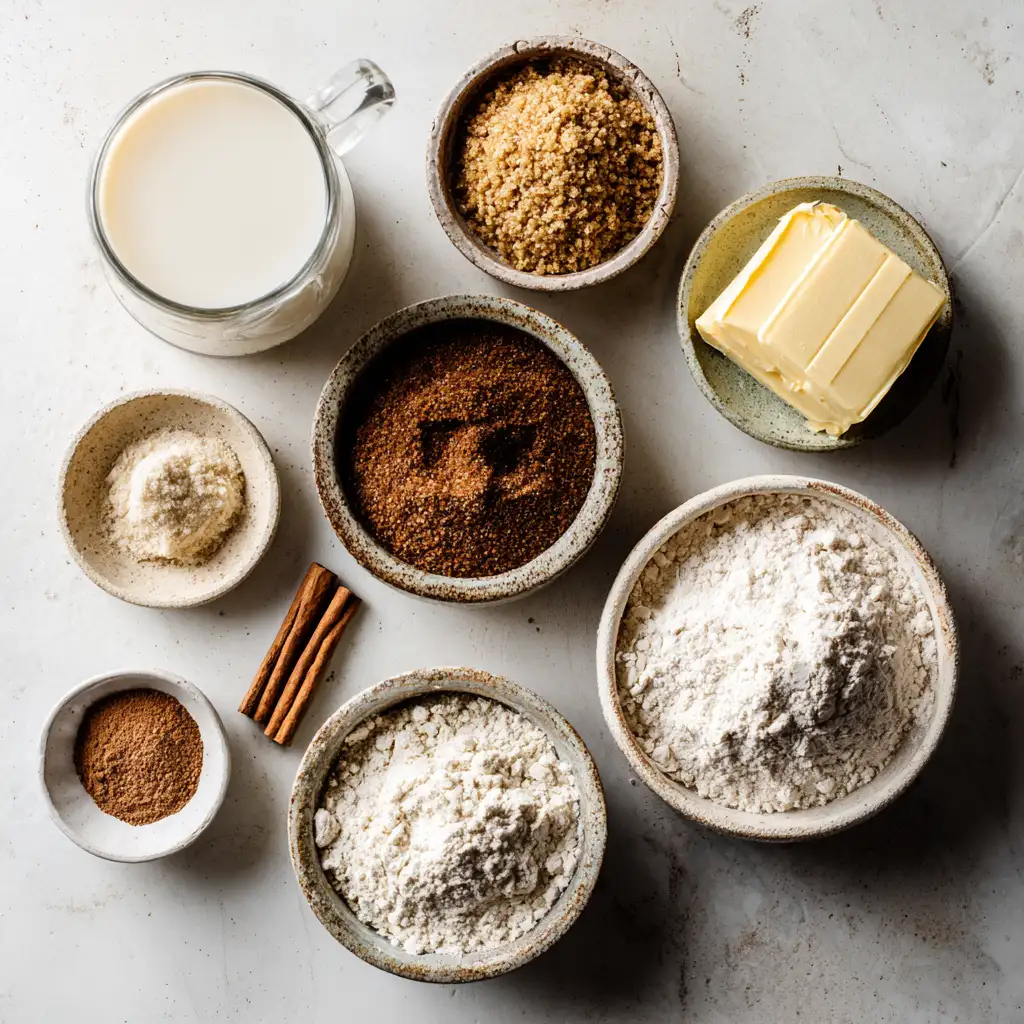 vegan cinnamon rolls ingredients on table
